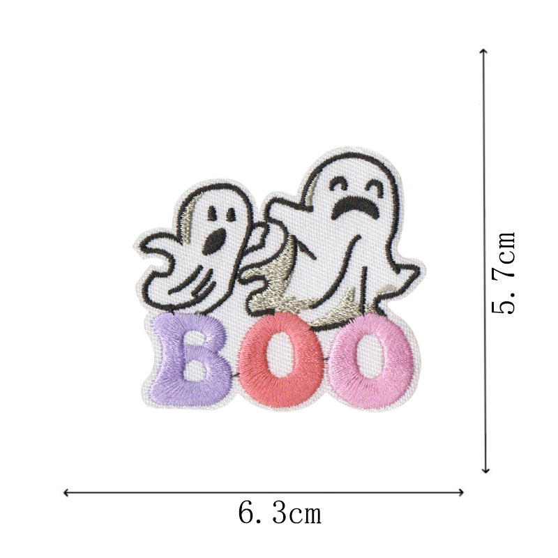 Wholesale new small ghost magic embroidery stickers cartoon cloth stickers handbook mobile phone Halloween decoration stickers DIY embroidery